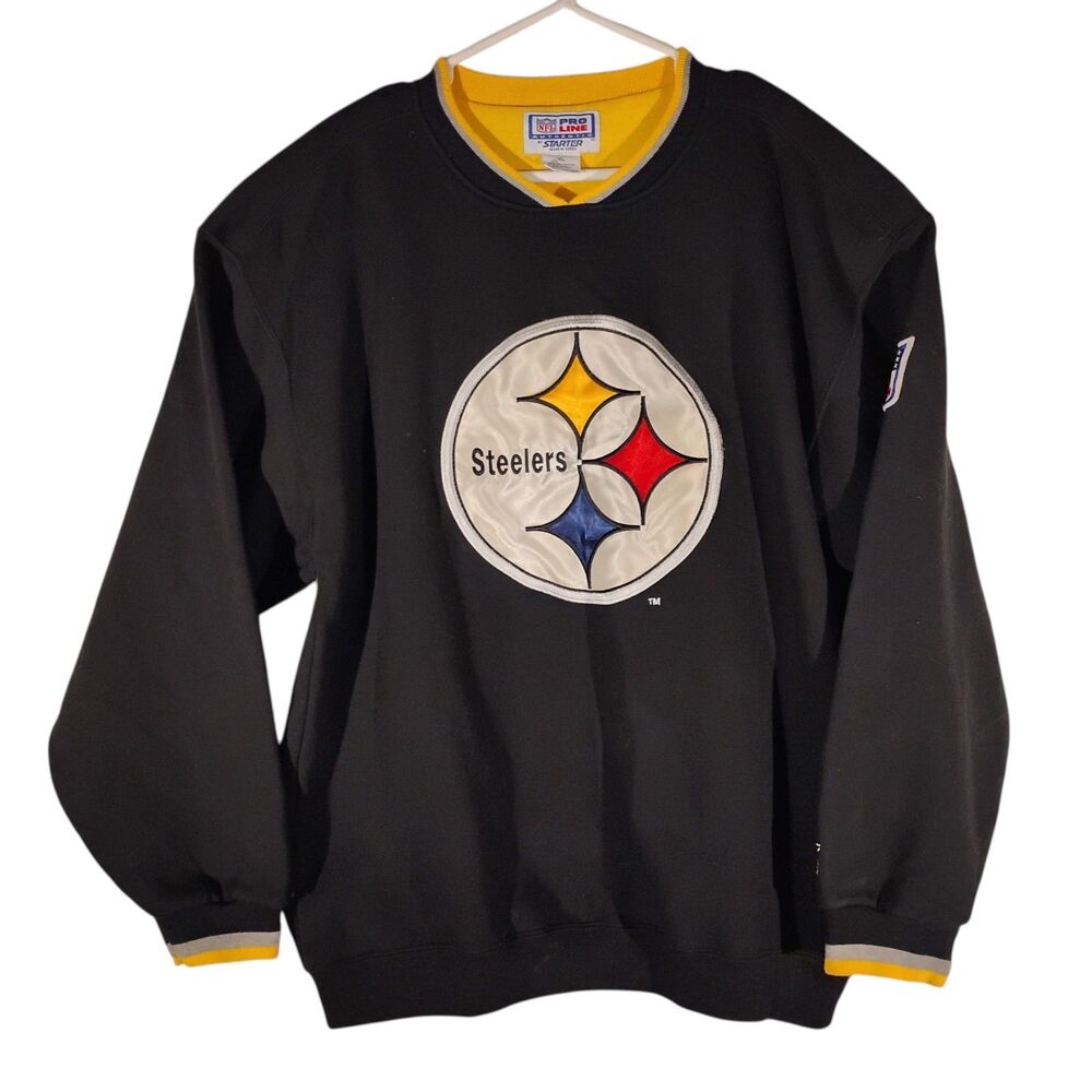Pittsburgh Steelers vintage Starter sweatshirt mens XL XLarge black pro line